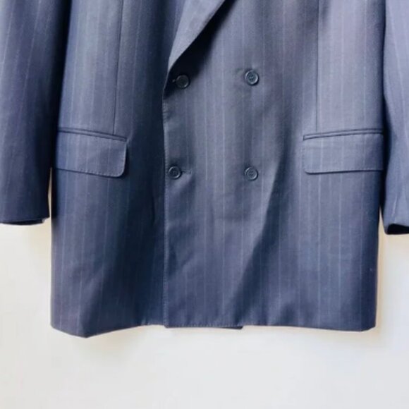 Canali for Guy La Ferrera Double-Breasted Pinstripe Sport coat-Navy– 56IT(US46L) - Picture 4 of 12